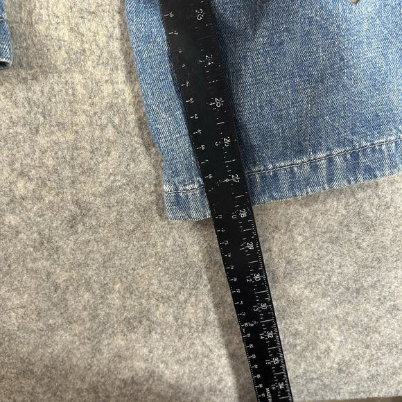 GAP Denim High Rise Wide Leg Cargo Pants Women’s Medium Blue Jeans Elastic Waist - Picture 4 of 9